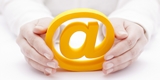 3d email symbol protected by hands 3d email symbol protected by hands