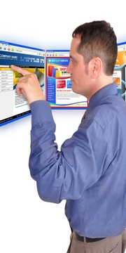 Business Man on the Internet Website Business Man on the Internet Website
